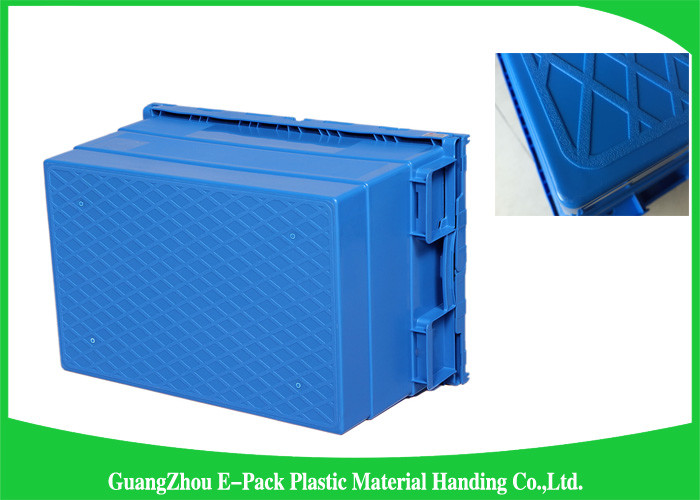 Economic Plastic Food Storage Plastic Boxes , Supermarkets Attached Lid Distribution Containers