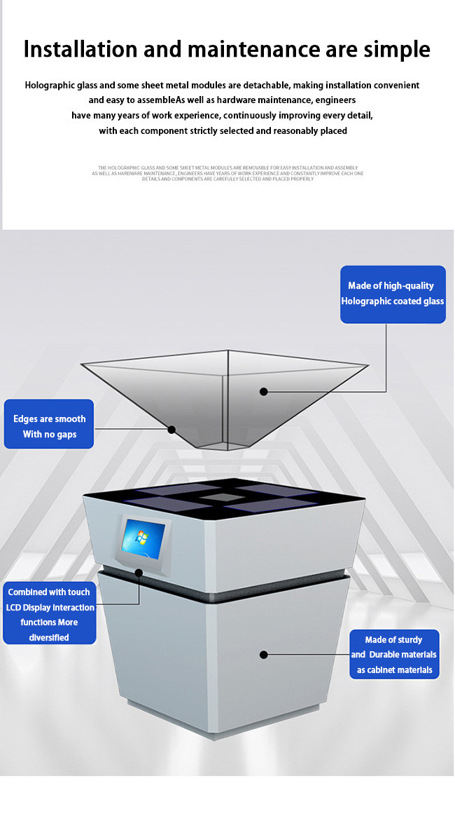 Interactive Hologram Product Display 360 3D Hologram Screen Box For Retail Marketing