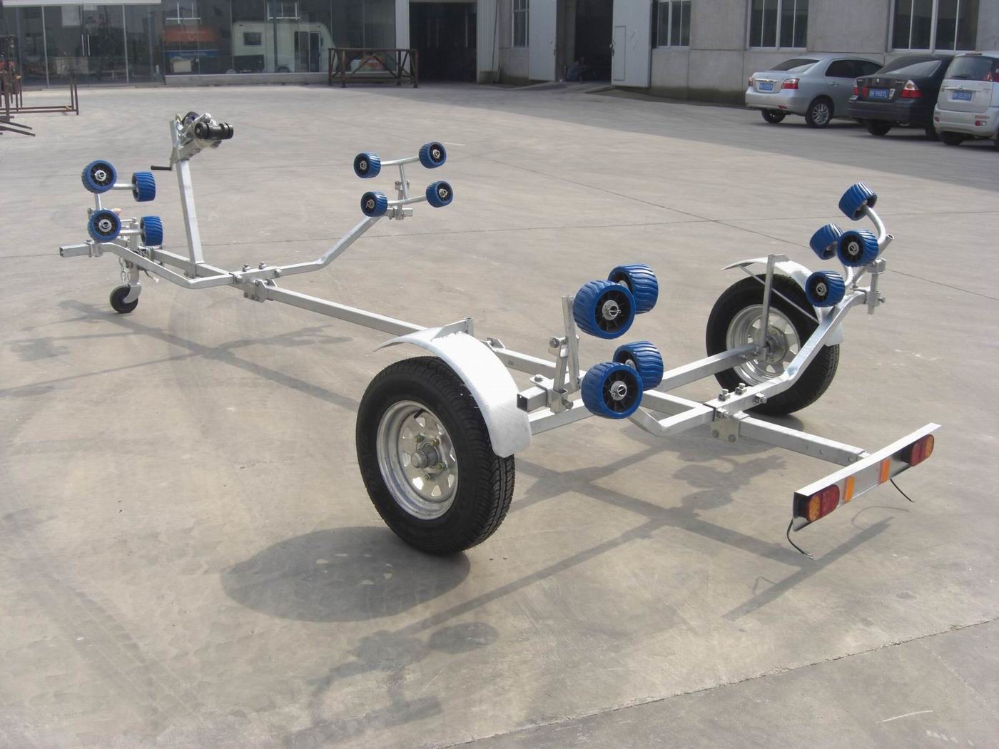 Collapsible Boat Trailer With Two Axle , Galvanized Steel 4.5m Folding Boat Trailer