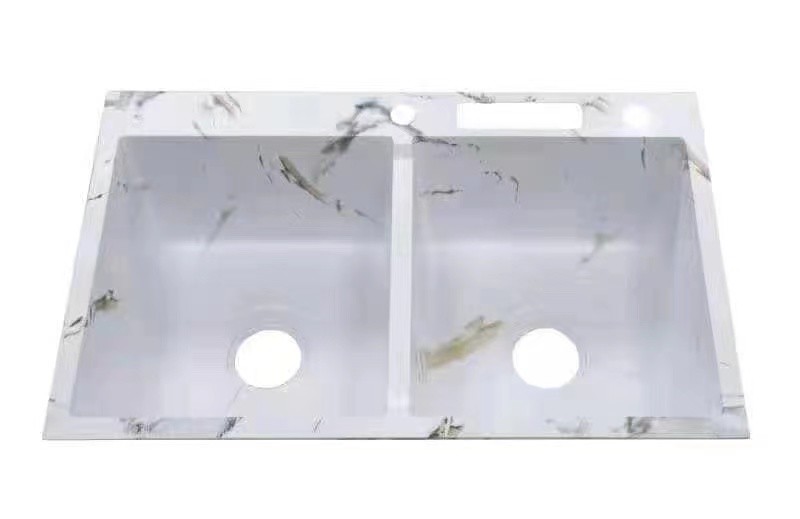 Marble Handmade 30 Inch Undermount Stainless Steel Double Bowl Sink