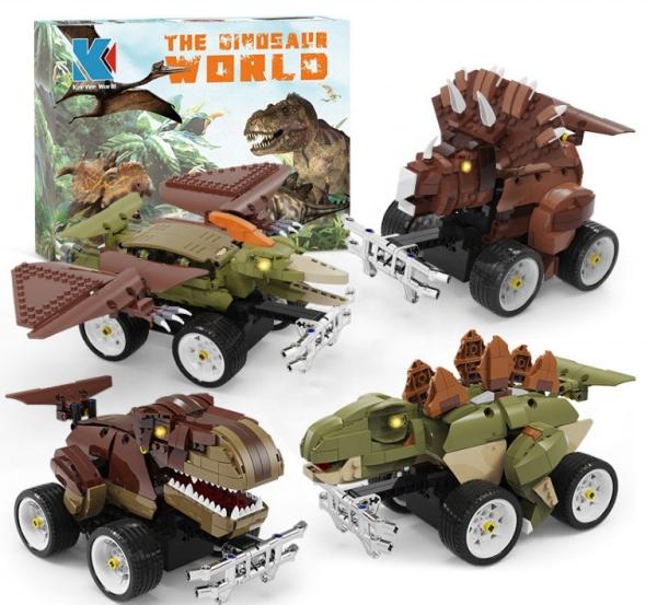 Creative Electronic Dinosaur Toys DIY Educational Rc Car Kids Blocks Toys