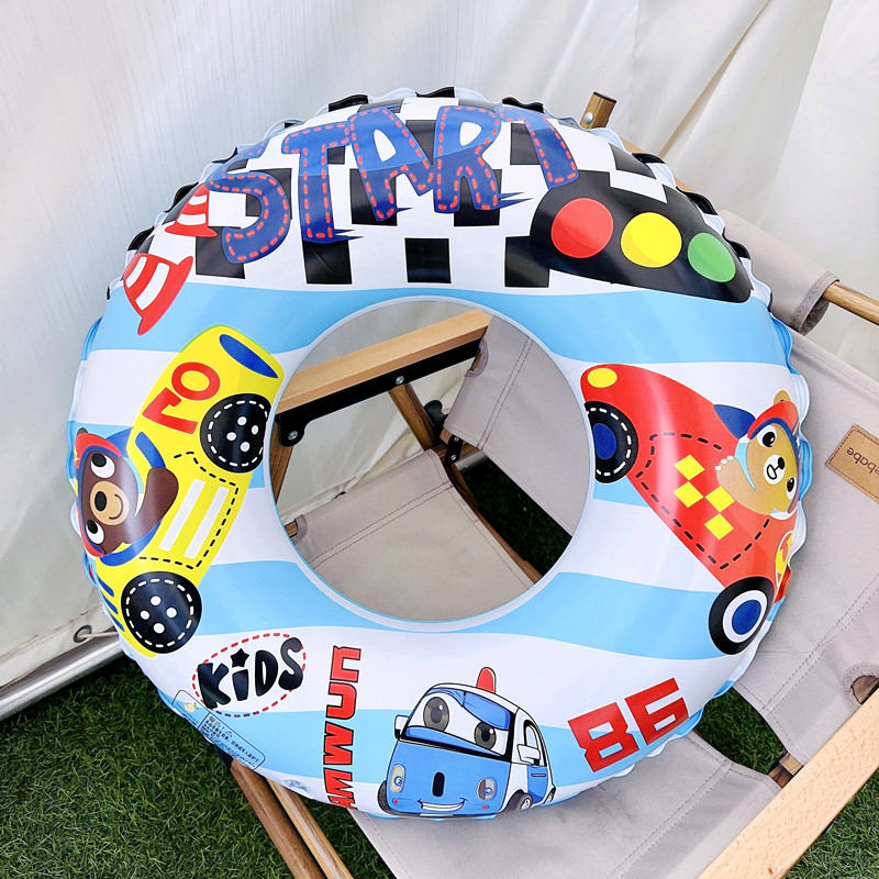 0 to 24 Months Age Range Inflatable Swim Rings Cute Pattern Design for Kids' Pool Fun