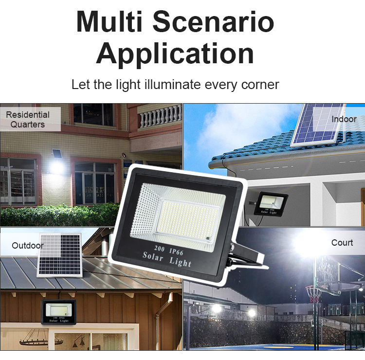 Polycrystalline Silicon Solar Panel Dusk To Dawn Flood Lights for Stadium Street Lamp