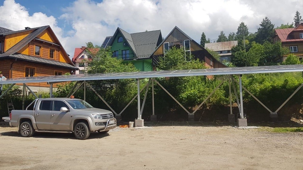 Framed Ground Mounted Solar Pv Systems Anodized For car packing carport solar bracket