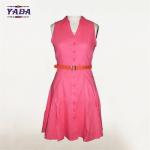 Red sexy mature shirt neck office party women elegant casual long night dress