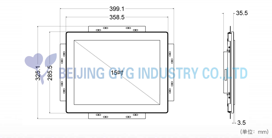 ELEVATOR SPARE PARTS TFT DISPLAY TOUCH MULTIMEDIA DISPLAY 15 INCH GVT15002