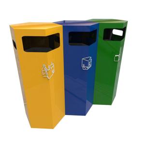 China Haoyida Outdoor Metal Trash Bin Contemporary Modular Recycling Bin Urban Street Park Waste Bin wholesale