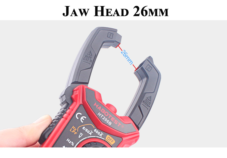 HT206B Auto Range Digital Clamp Meters , 600V Digital Clamp Ammeter