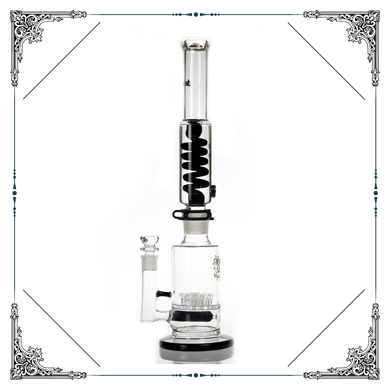 18.5'' Tall Glass Smoking Freezable Glycerin Coil Bongs Sprinkler Perc