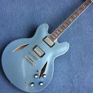 China Hollow body jazz electric guitar, Blue Jazz Guitar,Rosewood Fingerboard wholesale