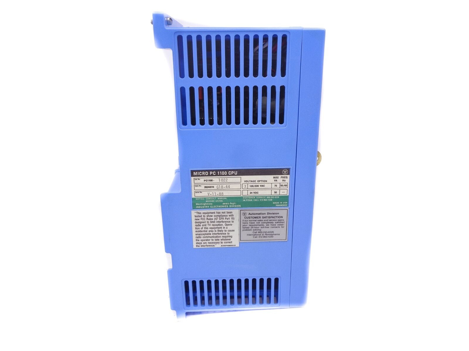 WESTINGHOUSE PC1100-1022 PROGRAMMABLE CONTROLLER MICRO PC 1100 CPU NUMA LOGIC 120/240 V 2K