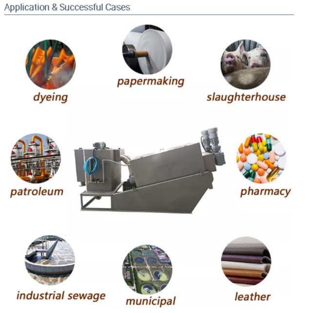 8.2KW 480kg/H Screw Filter Press Machine Filter Presses For Sludge Treatment