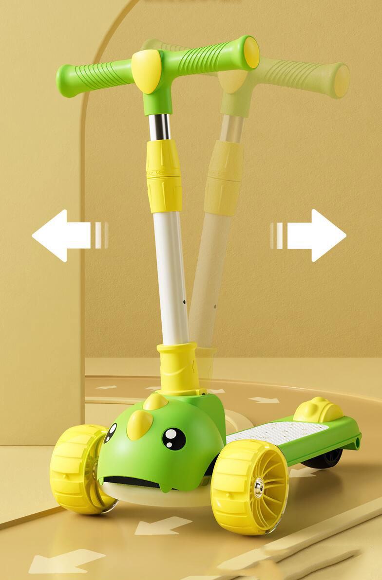 Height Adjustable Foldable Scooter for Kids Ages 3-12 Tricycle Style Max Load 200 LBS