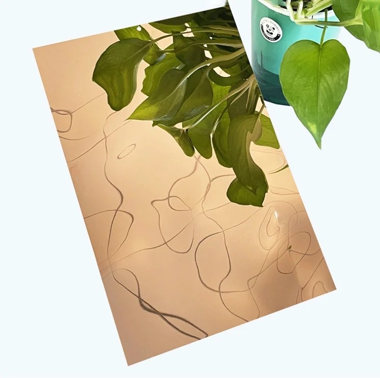 201 4x8 4x10 large water wave stainless steel plate mirror Rose gold water ripple stainless steel Sheet for Wall Panel