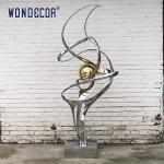 Outdoor large metal art decoration abstract ribbon stainless steel sculpture