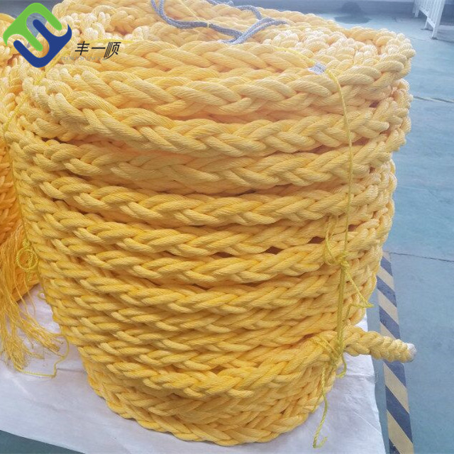 8 Strand High Strength Polypropylene Mooring Lines Rope For Mooring Larger Vessels