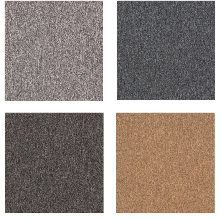 100% Invista nylon material pure color loop pile carpet tiles for office