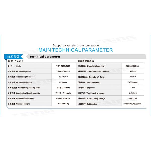 Woodworking Machinery TDR-1000 Wood Brush Polishing Machine For Woodworking Combinate