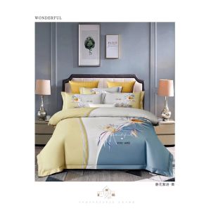 China Smooth Soft Long Staple Cotton Reactive Print Customize Duvet Cover Bedding Set Home Textile wholesale