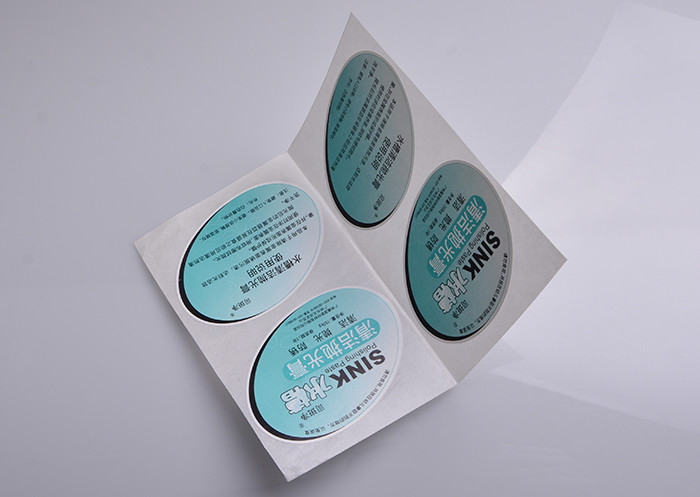 Print adhesive paper oval die cut label sheet for sink polishing paste packaging