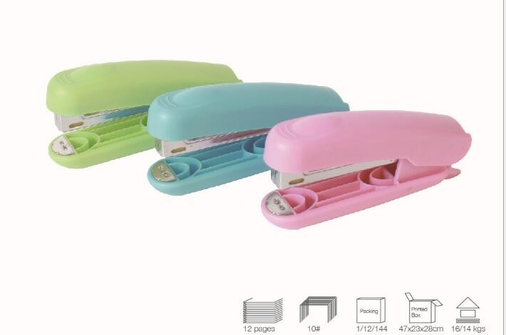 12 Sheets Paper Capacity Plastic With Metal Material Colors Office Stapler For #10 Staples
