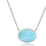 Adjustable Dominica Genuine Larimar Silver Cuff Bracelet For Teenage Jewelry