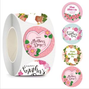 China 1.5 Inch Round Self Adhesive Label Stickers For Mother'S Day 500pcs / Roll wholesale
