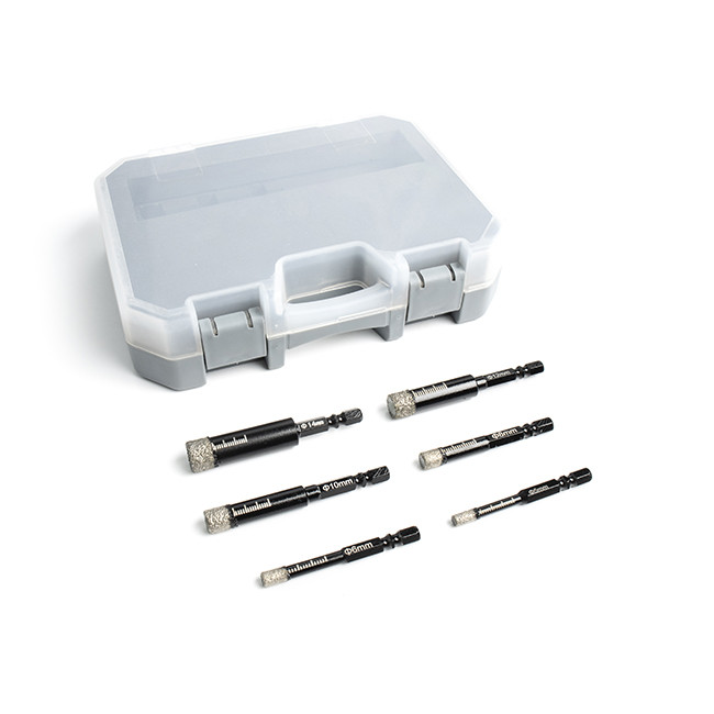 1/4 Shank Diamond Hole Saw Sets With Cooling Wax Granite Diamond Hole Saws