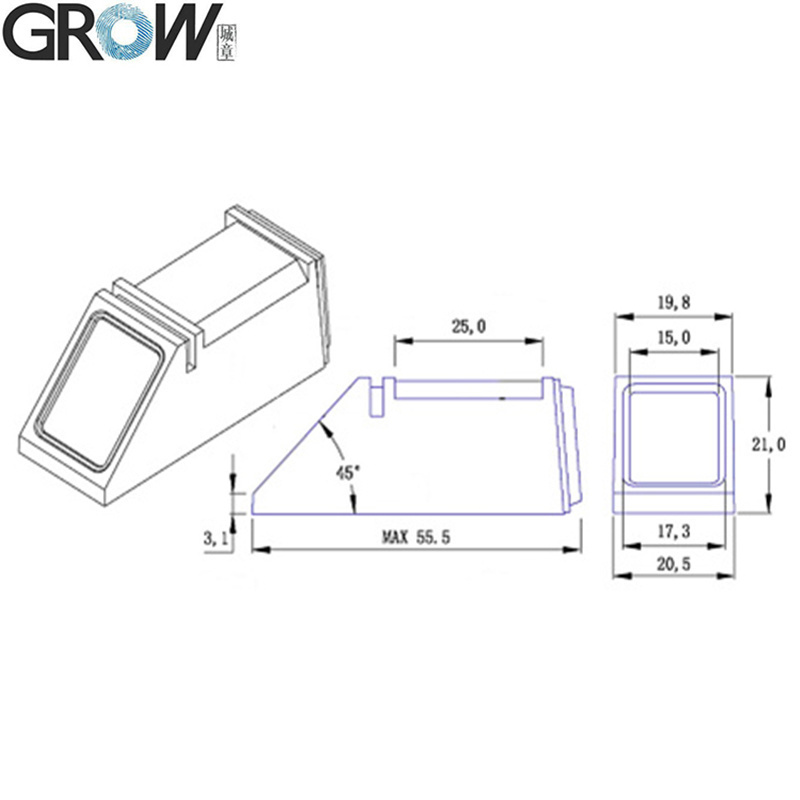 Grow R308 Uart Optical Fingerprint Module with 500 Storage Capacity