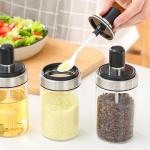 FDA LFGB Seasoning Empty Glass Jars With Wooden Lid