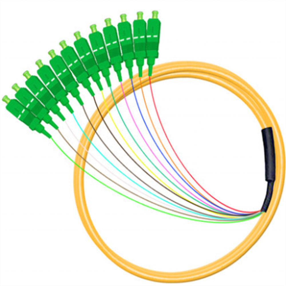 Telecom LSZH SM Fiber Optic Pigtail 12 Cores SC/APC SM SX 1.5m