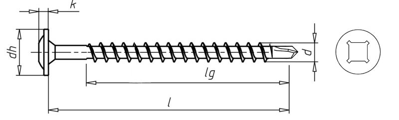 Mushroom Head Square Phillips Drive Self Drilling Screws For Solar Photovoltaic Stainless Steel A2 Zinc Coating