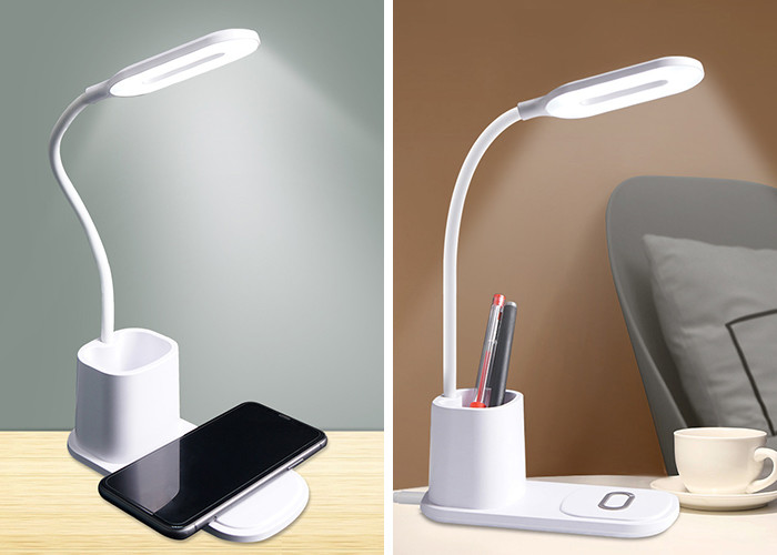 Multifunctional 2.5A 10W QI Wireless Charging Pad Foldable Desk Lamp