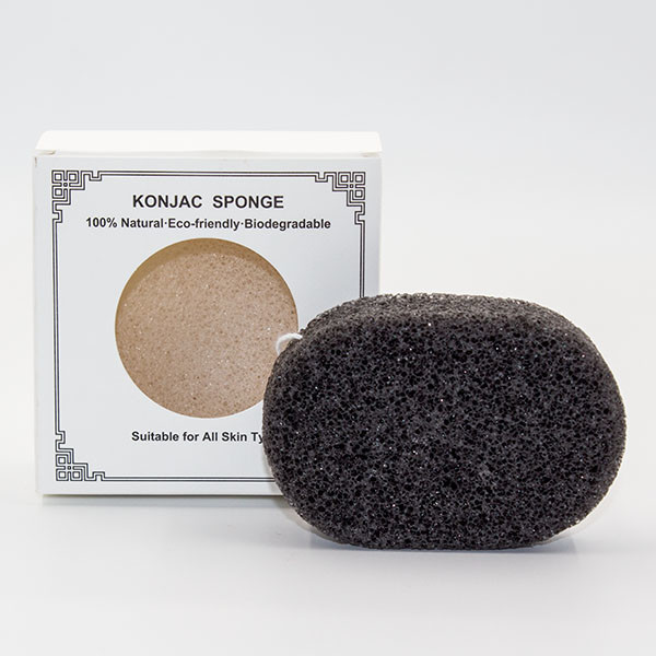 Colorful Sakura Freeze Drying Oval Cosmetic Sponge Red Clay Konjac Sponge