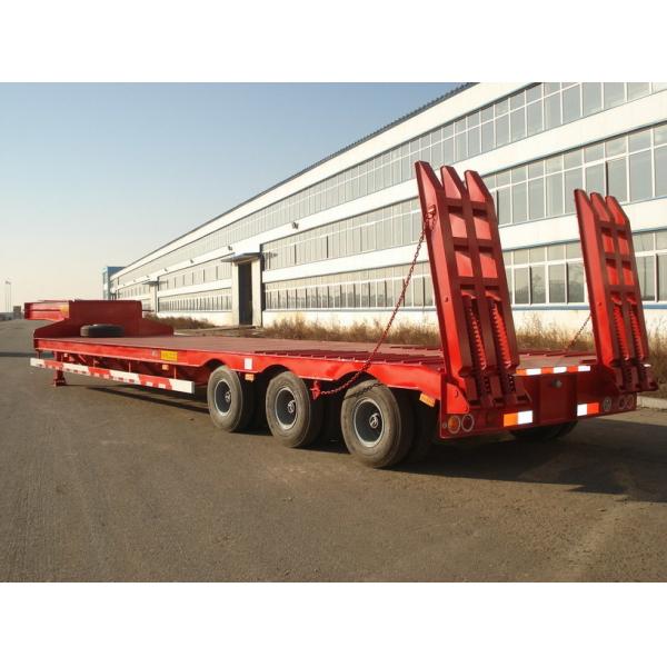Best price tri axle low loader semi trailer for excavator transport lowbed trailer