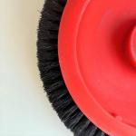 Monforts Stenter Machine Parts Red Brush Wheel Black Bristle Hair 22/26mm Dia