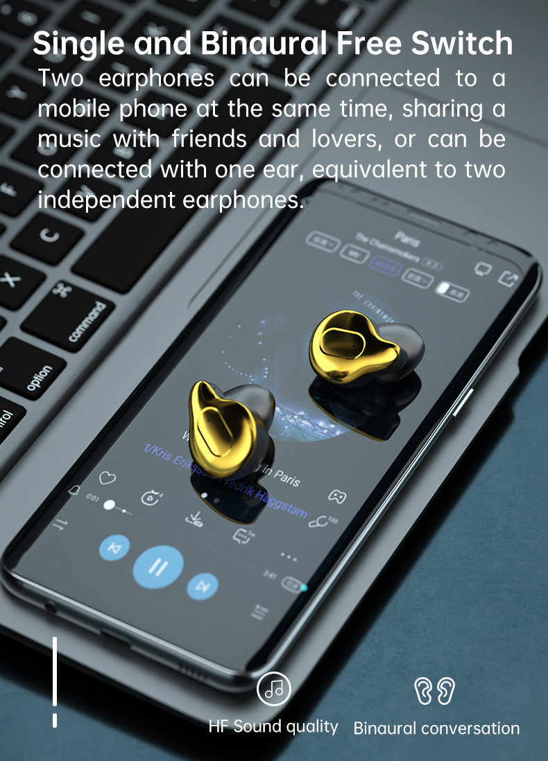 CVC8.0 Active Noise Cancelling Earphones IPX7 Waterproof Bluetooth Earbuds