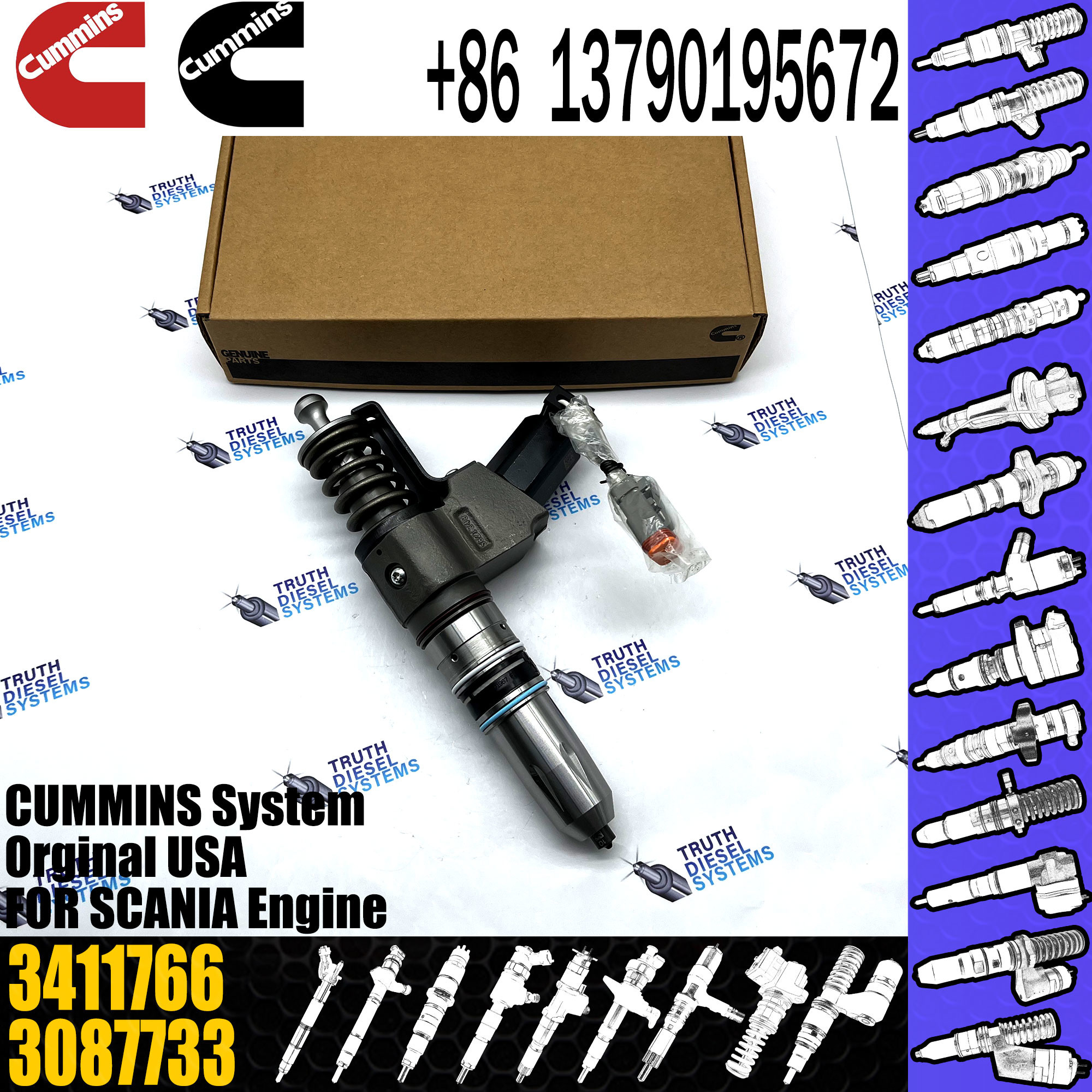 Diesel engine parts Common Rail Fuel Injector 3411766 3652541 3083662 3411763 3411764 3411767 for Cummins