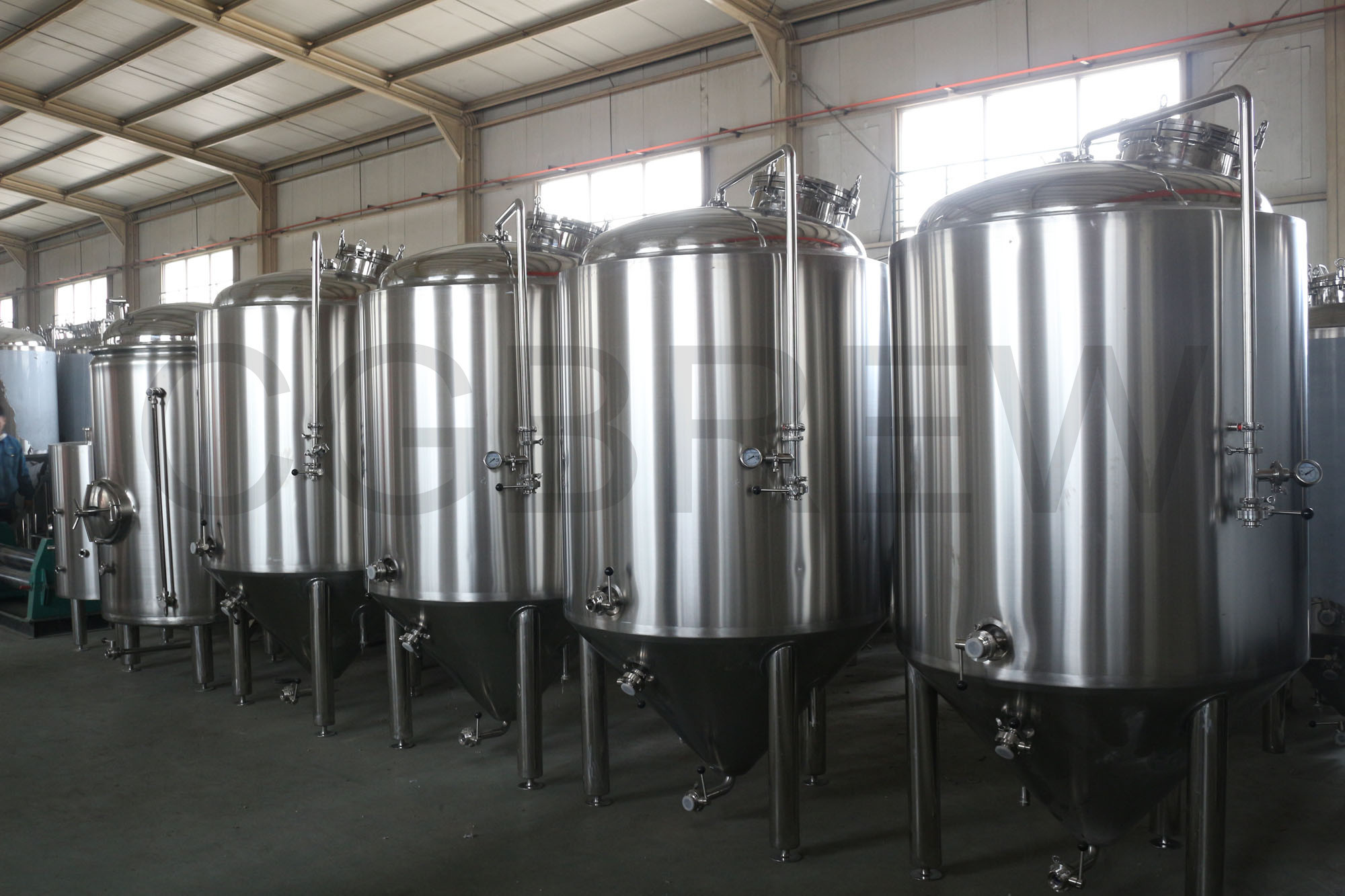 1000L food grade stainless steel fermentation tanks mirror polished for beer brewing in hotel and brewery