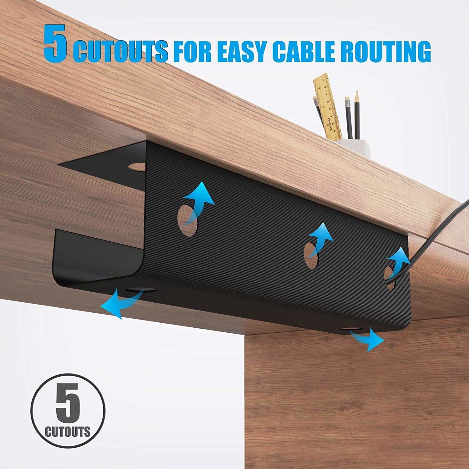 Custom Carbon Steel Powder Coating Metal Bracket Under Desk Cable Management Tray Wire Tray For Office