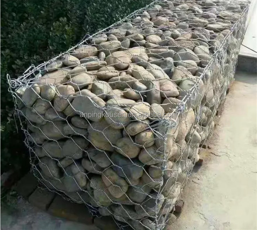 Marine and Seawall Protection Galvanized 2x1x1m Gabion Wall Basket Mattress Cage 60x80mm