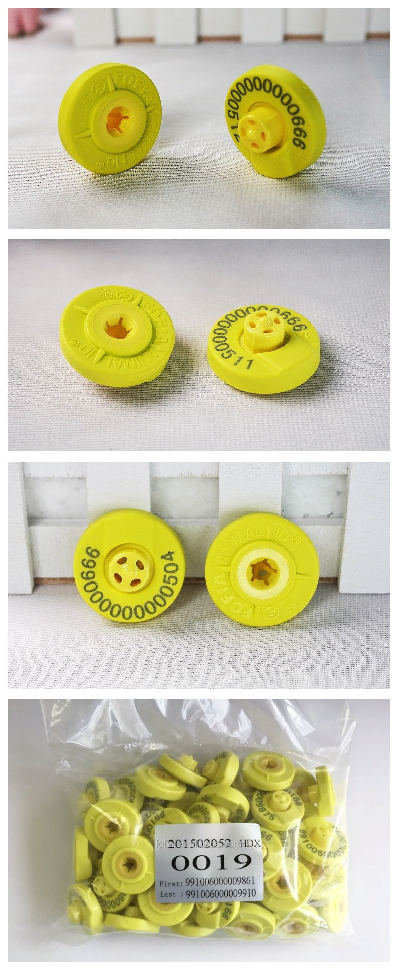 ET902 Custom TPU RFID Ear Tags Laser Engraved Cattle Ear Tags With Numbered Identification For Cow Pig Sheep Rabbit Farm Use