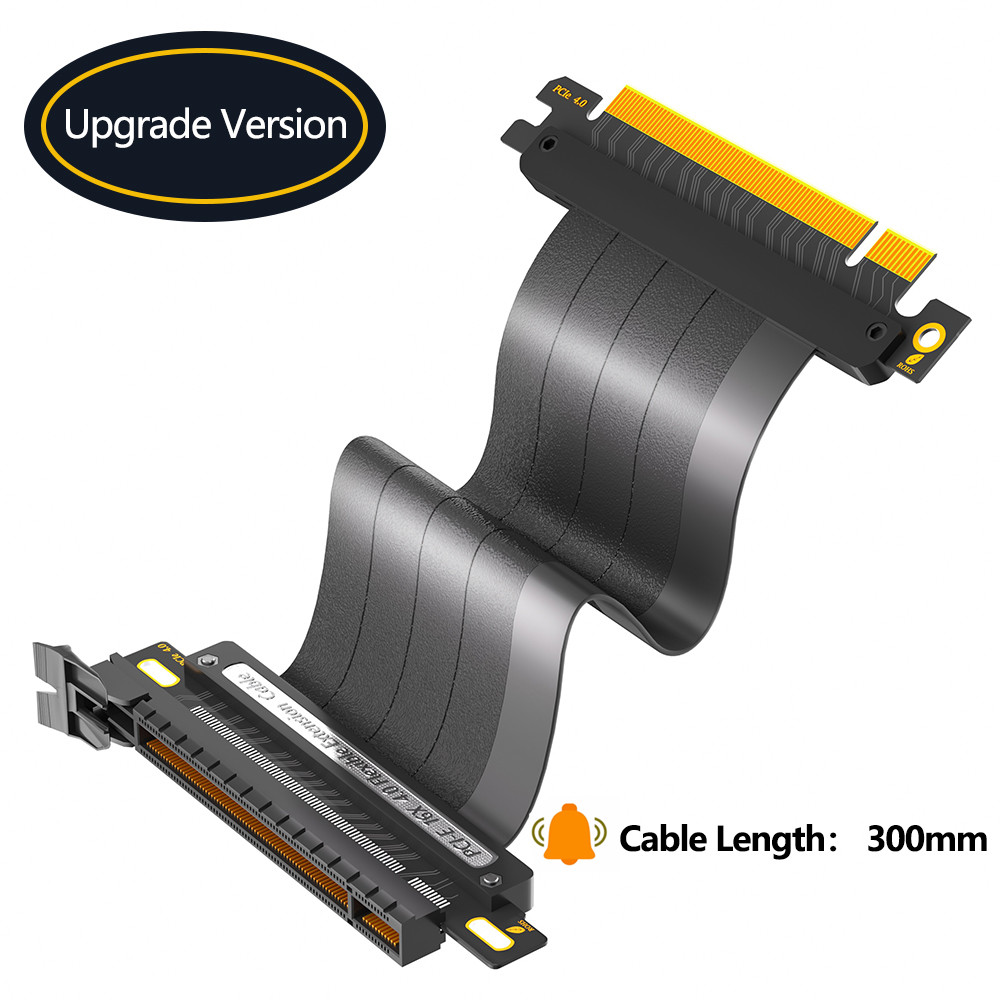 Black Extension GPU PCI-E 4.0 Riser Cable 16x Shielded High Speed