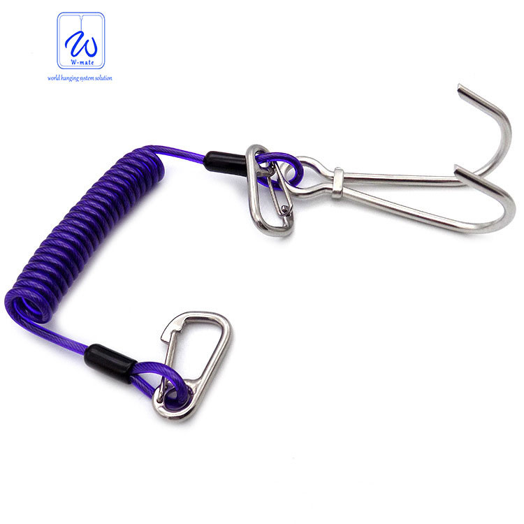 Retractable Tool Lanyard Fishing Coiled Lanyard Heavy Duty Safety Rope Wire Rope For Kayak Paddles Sea Fishing