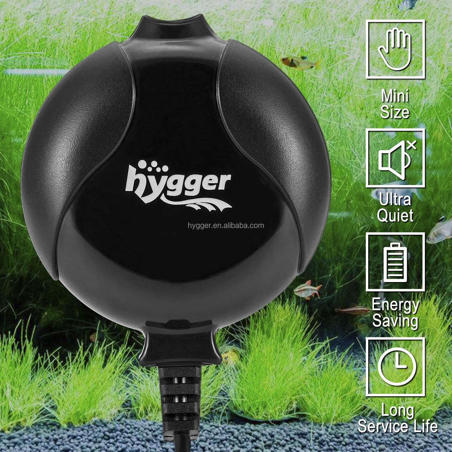 12KPa 1.5W Aquarium Air Pump Fish Tank Bubbler Lithium Battery