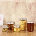 Round 480ml / 16 Oz Glass Jars With Lids , Home Food Storage Mason Glass Jar
