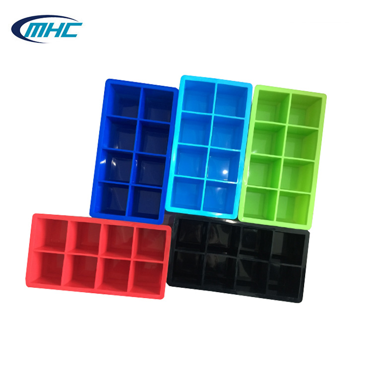 3D Square Silicone Ice Cube Trays Non Stick 15.5*11*5cm Customized