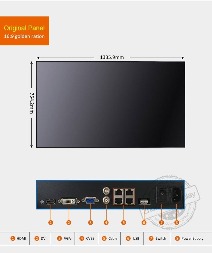55 Inch Samsung 3.5mm Bezel Video Wall LCD Panel for High Definition Display