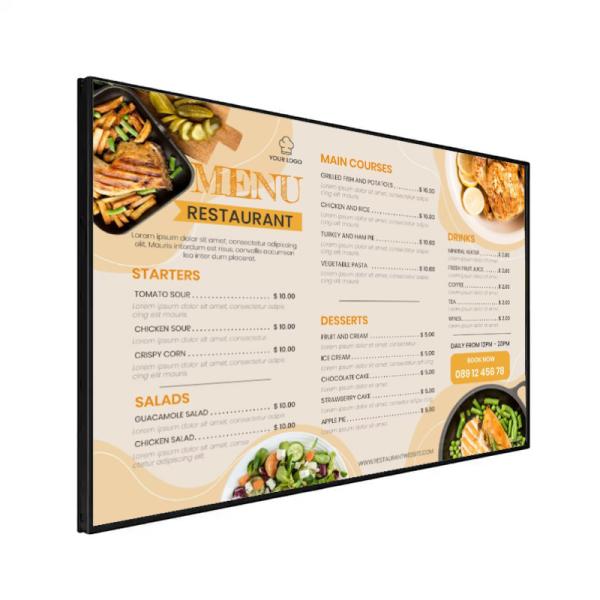 Quality Indoor LCD Advertising Display Digital Signage Player For Restaurant Digital Menu Boards for sale