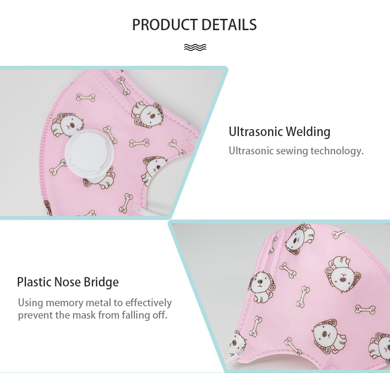Ultrasonic Welding Disposable Kids Mask , 4 Layer Child Size Respirator Mask